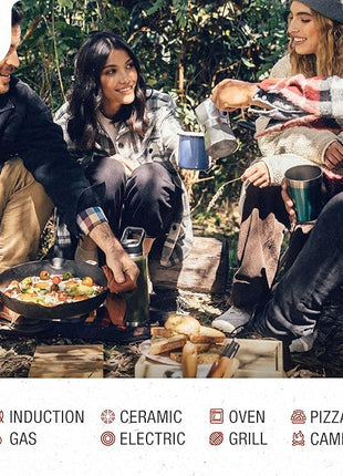 Victoria Cast Iron Grill Pan, Square Grill Pan, Cast Iron Griddle Pan, Seasoned with 100% Kosher-Certified, Non-GMO Flaxseed Oil, Black, 10 Inches