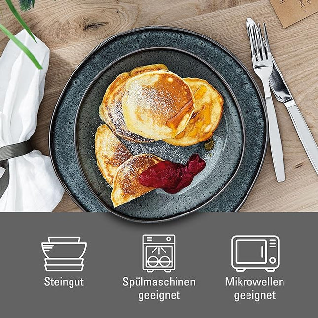 Villeroy & Boch Lave Gris Small Bowl Flat, 8.5x1.75, Stoneware, Gray