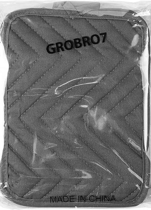 GROBRO7 5Pack Pocket Pot Holders Cotton Heat Resistant Potholder Multipurpose Hot Pads Machine Washable Oven Mitts Cooking Pads Bulk for Daily Kitchen Baking and Cooking 8.9 x 6.9 Inch Grey