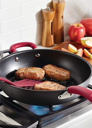 Rachael Ray Create Delicious Deep Hard Anodized Nonstick Frying Pan / Fry Pan / Hard Anodized Skillet - 12.5 Inch, Gray