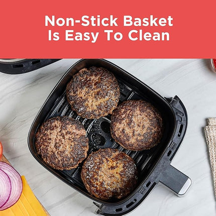 BLACK+DECKER Purifry 4QT Air Fryer, Timer with Auto Shut-off and Shake Reminder, Digital LED Touchscreen and 9 Presets, 1300W up to 400 F, Dishwasher Safe Parts