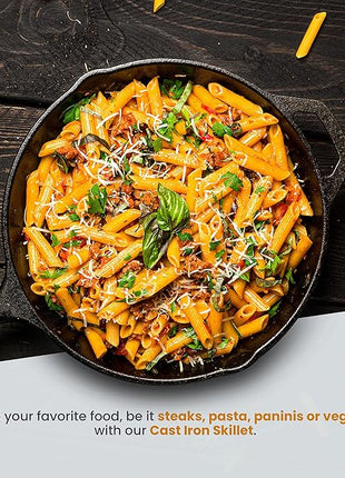 Utopia Kitchen Saute Frying Pan 12 Inch, Cast Iron Chefs Pan, Pre Seasoned Cast iron Skillet With Lid, Safe Grill Cookware for Indoor & Outdoor Use, Black