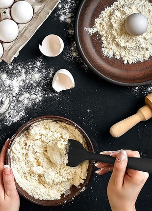 Silicone Spatula 3-piece Set, Ergonomic Handle High Heat-Resistant Spatulas, Non-stick Rubber Spatulas with Stainless Steel Core, Black