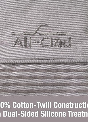 All-Clad Premium Silicone Oven Mitt: Heat Resistant to 500 Degrees - 100% Cotton & Silicone, 14"x7" Pot Holder for Kitchen and Barbeque, (1-Pack), Titanium Gray