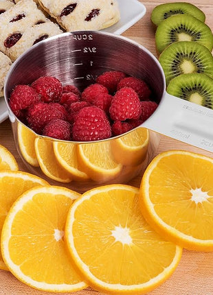 Hudson Essentials Stainless Steel Measuring Cups and Spoons Set (1 Piece 2-Cup)