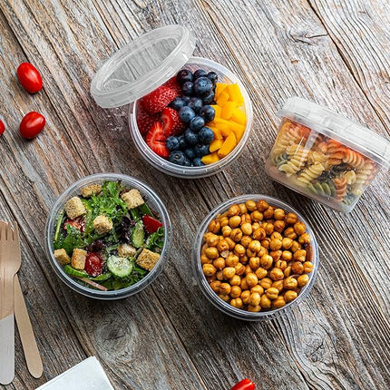 (16 Ounce 10 Pack) Clear Twist cap Containers with Screw on Lids Twist Top Food Storage Freezer Containers