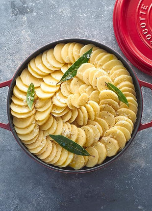 Staub Cast Iron Dutch Oven 5-qt Tall Cocotte, Made in France, Serves 5-6, Cherry