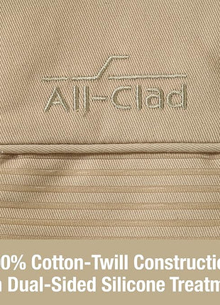 All-Clad Premium Silicone Oven Mitt: Heat Resistant to 500 Degrees - 100% Cotton & Silicone, 14"x7" Pot Holder for Kitchen and Barbeque, (1-Pack), Cappuccino