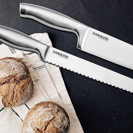 Modern-Silver Chef Kitchen Knife Set without Block, Chef Knife Set for Cooking, Knife Set for Kitchen, Stainless Steel, Sharp, German Brand | SB-KS101