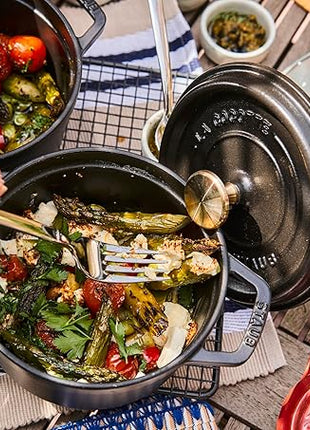 staub La Cocotte Round 40509-480 Pico Cocotte Round Black 6.3 inches (16 cm) Small, Both Handed Casting, Enameled Pot, Induction Compatible, Japanese Authentic Product