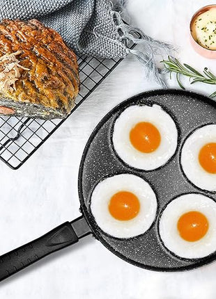 MyLifeUNIT Aluminum 4-Cup Egg Frying Pan, Non Stick Egg Cooker Pan