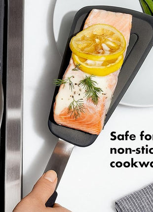 OXO Good Grips Silicone Flexible Omelet Turner,Black