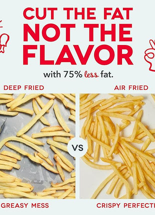 DASH Tasti-Crisp™ Electric Air Fryer Oven, 2.6 Qt., Red – Compact Air Fryer for Healthier Food in Minutes, Ideal for Small Spaces - Auto Shut Off, Analog, 1000-Watt