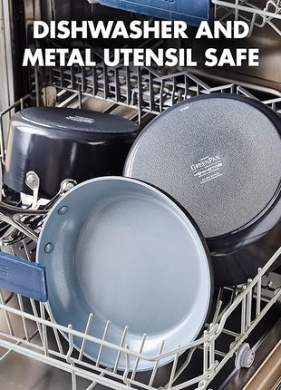 GreenPan Valencia Pro Hard Anodized Healthy Ceramic Nonstick 10" Frying Pan Skillet with Lid, PFAS-Free Cookware, Stainless Steel Handle, Induction Suitable, Dishwasher Safe, Oven Safe, Gray