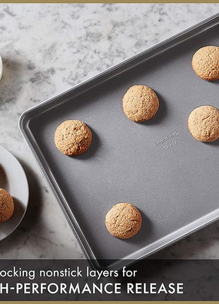 Calphalon Premium Nonstick Baking Pans Set of 2, 12 x 17 inch, Silverware, Heavy Gauge Steel Core