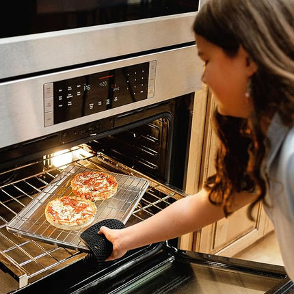 KITCHENATICS 4-Tier Stackable Cooling Racks for Baking, 100% Stainless Steel Wire Rack, Oven Safe Baking Rack, Oven Rack for Pizza, Cake, Bread, Cooling Rack for Cooking and Baking, Cookie Rack 15x10