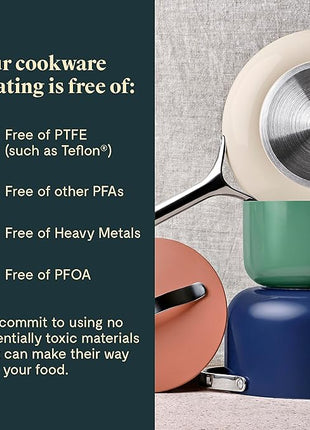 Caraway Nonstick Ceramic Frying Pan (2.7 qt, 10.5") - Non Toxic, PTFE & PFOA Free - Oven Safe & Compatible with All Stovetops (Gas, Electric & Induction) - Sage