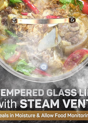 8 Quart Stock Pot, 3 Ply Whole Clad Stainless Steel Stock Pot, 8 QT Cooking Pot with Lid, Induction Pot for Cooking, 18/10 Stainless Steel Cookware Stockpots Oven, Gas and Dishwasher Safe