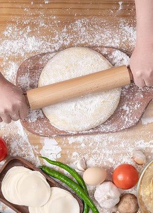 AISOSO Rolling Pins for Baking, 15.75 Inches Wooden Rolling Pin with Handles, Classic Nonstick Dough Roller for Fondant Pizza Pie Crust Cookie Pastry, Kitchen Baking Essentials, Light Yellow