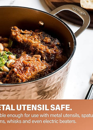 Gotham Steel Hammered 20 Pc Ceramic Cookware Set Nonstick, True Ceramic Pots and Pans Set Non Stick with Deep Square Pan Set & Bakeware Set, Non Toxic PFOA PFOS Free, Oven & Dishwasher Safe