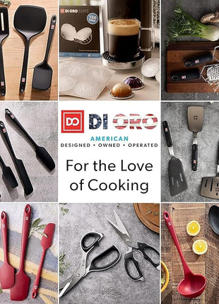 DI ORO Silicone Spatula - 600°F Heat-Resistant Rubber Kitchen Spatula for Baking, Scraping, & Mixing - BPA Free Nonstick Cookware Safe Flexible Utensil for Cooking - Seamless & Dishwasher Safe (Stone)