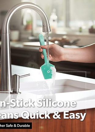 DI ORO Silicone Spatula - 600°F Heat-Resistant Rubber Kitchen Spatula for Baking, Scraping, & Mixing - BPA Free Nonstick Cookware Safe Flexible Utensil for Cooking - Seamless & Dishwasher Safe (Mint)