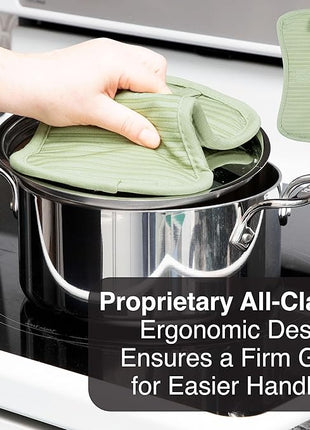 All-Clad Premium Pot Holder & Hot Pad: Heat Resistant to 500 Degrees - 100% Cotton, 10"x6.25" Hot Pad for Kitchen and Barbeque, (1-Pack), Fennel