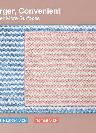 JOYMOOP 12 Pack Microfiber Cleaning Cloth, Larger Kitchen Towels, Dish Rags for Dish Drying Washing, Absorbent Streak Free Lint Free Rags for Cleaning - 11.81" x 15.75"