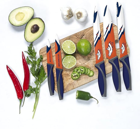 The Sports Vault NFL Denver Broncos 5-Piece Kitchen Knife Set