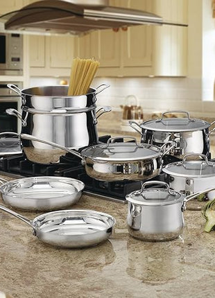 Cuisinart Contour Stainless 13-Piece Cookware Set,Silver