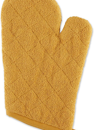 DII Basic Terry Collection 100% Cotton Quilted, Oven Mitt, Honey Gold, 2 Piece
