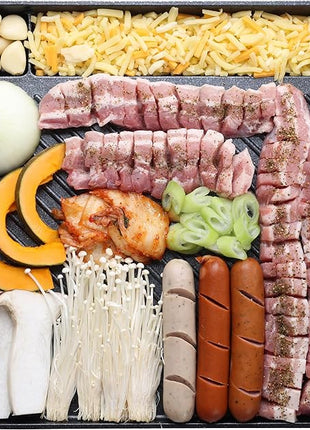 COOKKING - Master Grill Pro, Korean Traditional BBQ Grill Pan - Stovetop Nonstick Indoor/Outdoor Smokeless BBQ Cast Aluminum Grill Pan (MasterGrill Pro)