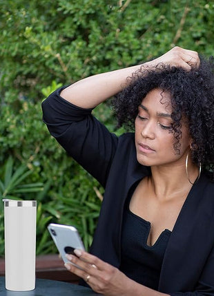 HASLE OUTFITTERS 20 oz Skinny Tumblers Bulk Set, Stainless Steel Insulated Slim Tumblers with Lids, Reusable Double Wall Travel Coffee Mugs, Durable Powder Coated Travel Water Cups(White, 8)