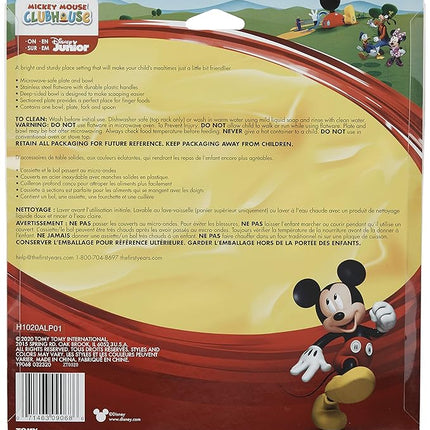 The First Years Disney Mickey Mouse Dinnerware Set - Toddler Plates and Toddler Utensils- 4 Count
