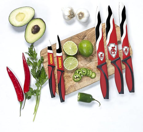 The Sports Vault NFL Kansas City Chiefs 5-Piece Kitchen Knife Set