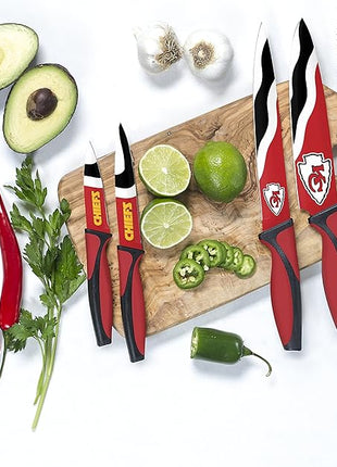 The Sports Vault NFL Kansas City Chiefs 5-Piece Kitchen Knife Set