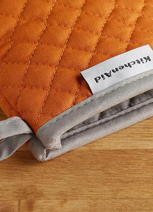 KitchenAid Asteroid Mini Oven Mitt Set, 5.5"x8", Honey Orange, 2 Piece