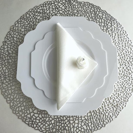 " OCCASIONS " 80 Plates Pack,(40 Guests) Heavyweight Wedding Party Disposable Plastic Plates Set -40 x 10.5'' Dinner + 40 x 8'' Salad/Dessert Plate (Imperial White)