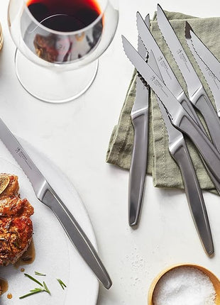 HENCKELS Razor-Sharp Steak Knife Set of 8, German Engineered Informed by 100+ Years of Mastery, Sliver