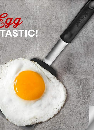 UpGood Silicone Turner Set 600ºF Heat Resistant - Large & Small Kitchen Spatulas with Tapered Edges & Flexible Stainless Steel - Cooking Utensil for Flipping Egg, Pancakes in Nonstick Cookware (2 Pcs)