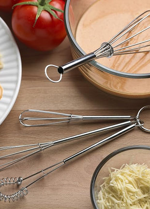 Fox Run Mini Whisks, Chrome Plated, Set of 4, Metallic, 8 x 2 x 1.75 inches