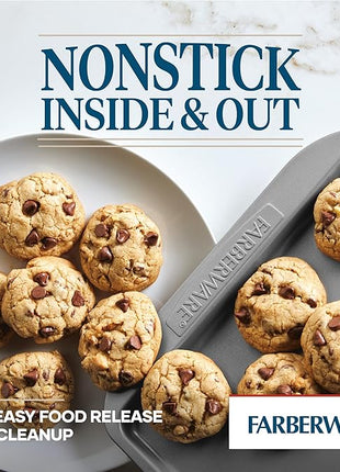 Farberware Nonstick Bakeware Set, Nonstick Cookie Sheets / Baking Sheets - 2 Piece, Gray