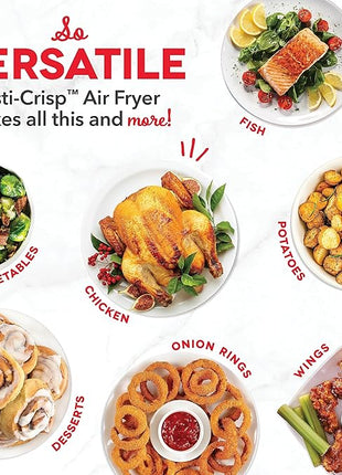 DASH Tasti-Crisp™ Electric Air Fryer Oven, 6 Qt. Family Size, Aqua – Compact Air Fryer with Large Basket for Healthier Food in Minutes, Ideal for Small Spaces - Auto Shut Off, Analog, 1700-Watt