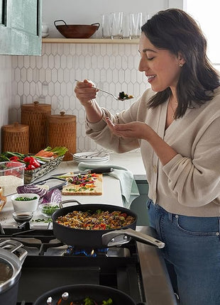 Calphalon Premier Space-Saving Nonstick Cookware Set, 8-Piece, Stackable, Hard-Anodized Aluminum