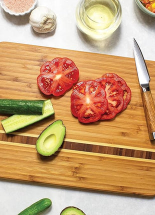 Totally Bamboo Martinique Bamboo Serving and Cutting Board, 15" x 11"