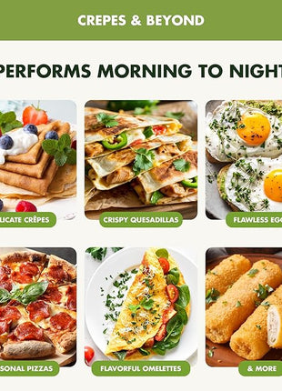 GreenPan Valencia Pro 9.5" Nonstick Crepe Pan, PFAS-Free Ceramic Flat Pancake Skillet, Induction Ready Cookware, Hard Anodized, Dishwasher & Oven Safe, Gray