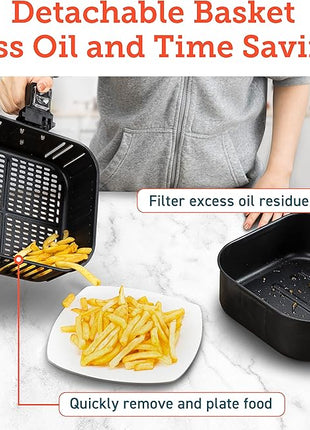 COSORI 12-in-1 Air Fryer 5.8QT, Toast, Bake, Nutrition Facts for 100+ In-App Recipes, AdaptIQ Tech Fast Cook, for Main & Side Dishes, Snacks, Leftovers, Detachable Square Basket, Dishwasher Safe