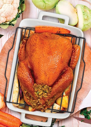 HIC Kitchen Roasting Adjustable Baking Rack, Nonstick-Coated Steel, Adjusts to 7 Different Positions, 11.5 x 10.5 x 0.5-Inches