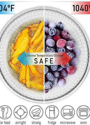 Stackable Space-Saving Nesting Set of 3 Glass Bowls with Bamboo Lids for Foodprep, Storage, Mixing & Cooking - Microwave & Oven Safe BPA Free Durable Heat Resistant Inert Borosilicate Glass