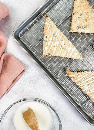 USA Pan Jelly Roll Baking Pan and Bakeable Cooling Rack, Nonstick Commercial Quality